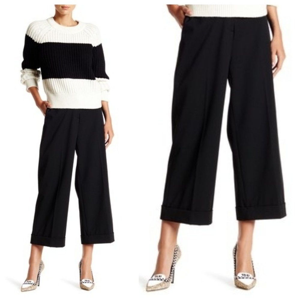 Kate Spade Black Cuffed Culotte Trousers Pants